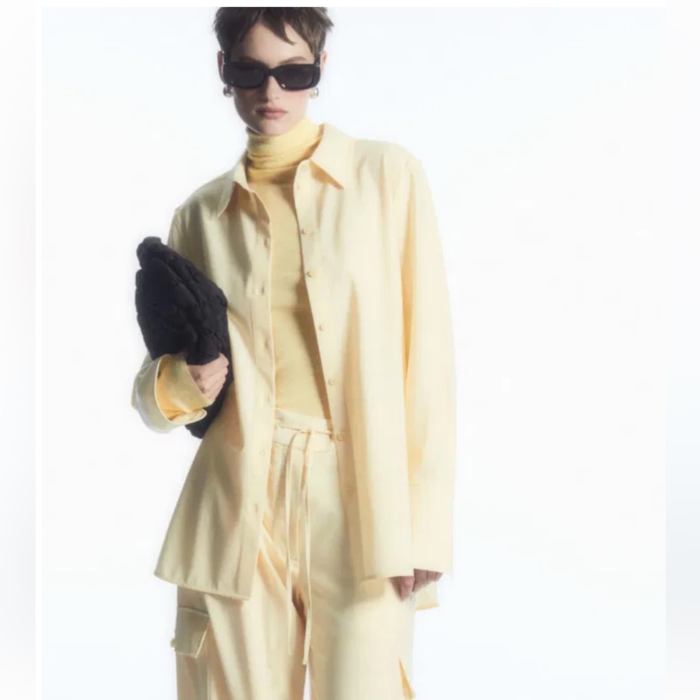 Cos oversized butter yellow button down - Picture 3 of 8